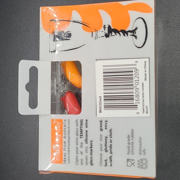 Make My Day Set of 4 Silicone Wine Glass Markers - Picture 5 of 5